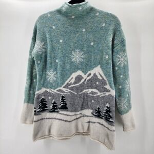 Cupcakes And Cashmere‎ Winter Scene Holiday Christmas Sweater Women S Pullover